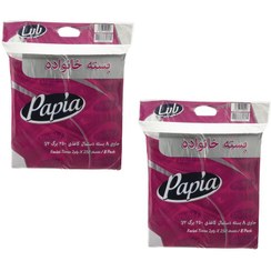 تصویر دستمال کاغذی 250 برگ پاپیا مدل اقتصادی دو بسته 8 عددی 