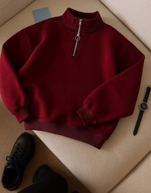 تصویر بلوز نیم زیپ زنانه فری سایز ۳۶ تا ۴۴ رنگ مشکی 