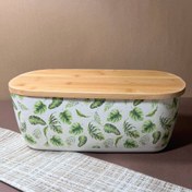 تصویر جا نانی بامبو درب دار طرح برگ 