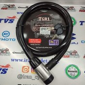 تصویر قفل کابلی ( تسمه ای ) مخصوص موتور سیکلت و دوچرخه سایز 24 ( 1.5 متری ) مشکی برند تایگر TGR1 