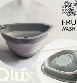 تصویر لگن تاشو مثلثی آبگیر سیلیکونی Qlux 00952 