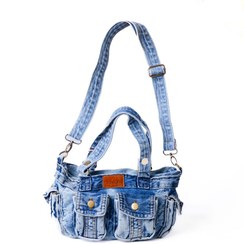 تصویر کیف دوشی جین دندی دو جیب | کیف اسپرت زنانه 