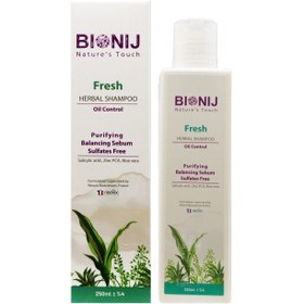 تصویر شامپو گیاهی fresh مخصوص پوست سر چرب بیونیج 250 میل Bionij Fresh Herbal Shampoo For Oily Scalp 250 Ml