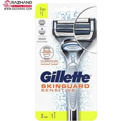 تصویر خودتراش پوست حساس اسکین گارد 5 تیغ + یدک ژیلت GILLET SKIN GUARD