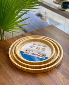 تصویر سینی بامبو سه تایی گرد وارداتی 