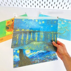 تصویر فولدر A4 زیپ دار طرح ونگوگ - طرح۴ Folder