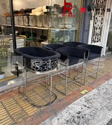 تصویر صندلی کانتر ثابت مدل طرح سنگ 