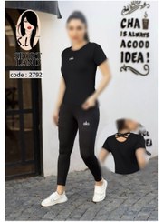 تصویر ست تیشرت لگ ورزشی زنانه کد 2792 ( تک عددی ) 