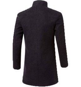 تصویر کاپشن مشکی تک دکمه با یقه برند joychic Single Breasted Lapel Coat Black