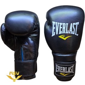 تصویر دستکش بوکس آتل دار طرح اورلست EVERLAST آتل دار چرم طبیعی حرفه‌ای 