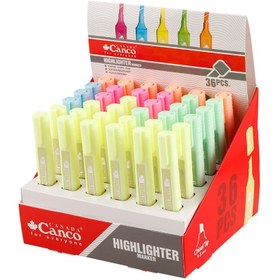 تصویر ماژیک هایلایت پاستلی کنکو Canco بسته 36 عددی Canco Highlighter Pack Of 36