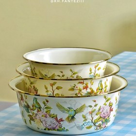 تصویر لگن لعابی طرح گنجشک 