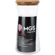 تصویر جا حبوبات شيشه‌اي ام جي اس بادرب چوبي 1200cc كد B1200W 