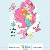 تصویر برچسب حرارتی لباس پری دریایی 