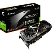 تصویر کارت گرافیک استوک گیگابایت مدل Gigabyte Aorus 1080 Ti 