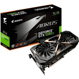 تصویر کارت گرافیک استوک گیگابایت مدل Gigabyte Aorus 1080 Ti 