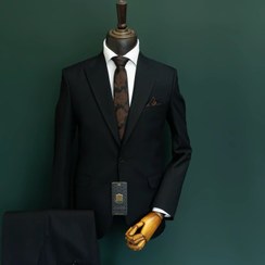 تصویر کت و شلوار مردانه عالیجناب مشکی کد ۰۵ و ۰۸ سایز ۴XL تا ۶XL 