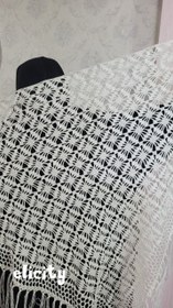 تصویر اشارپ زنانه مدل جواهر بدون حاشیه - سفید 