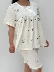 تصویر ست لباس راحتی بلوز و شلوارک کد 106 