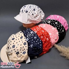 تصویر کلاه بچگانه نقابدار پفی دخترانه طرح شکوفه XL 