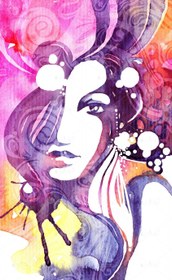 تصویر عکس با کیفیت چهره فانتزی خانم گرافیکی 
