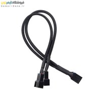 تصویر کابل اسپلیتر و تبدیل 4 پین PWM فن مادربورد مدل 1 به 2 4Pin PWM Fan Splitter Adapter Cable (1 to 2 Converter) 