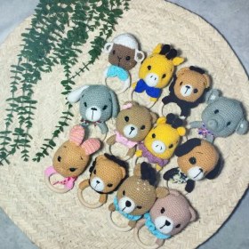 تصویر جغجغه بافت چوبی حیوانات 