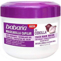 تصویر ماسک ضد فرسودگی موهای رنگ شده حاوی عصاره پیاز 400میل باباریا Babaria Anti Oxidant Onion Hair Mask 400ml