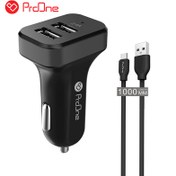 تصویر شارژر فندکی پرووان مدل PCG16 به همراه کابل MicroUSB ProOne PCG16 Car charger