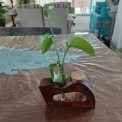تصویر گلدان وشمعدان چوبی دستساز دکوری ومدرن تزیینی3 