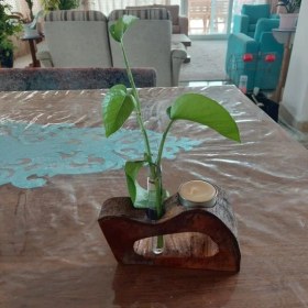 تصویر گلدان وشمعدان چوبی دستساز دکوری ومدرن تزیینی3 