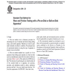 تصویر ASTM G99 − 23- Standard Test Method for Wear and Friction Testing with a Pin-on-Disk or Ball-on-Disk Apparatus- دانلود استاندارد 