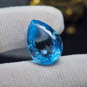 تصویر نگین سنگ بلو توپاز معدنی سوئیسی کد 34916 