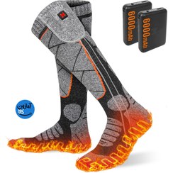 تصویر جوراب‌ گرمایشی شارژی 6000 میلی‌آمپر ساعت با 3 سطح گرمایش 