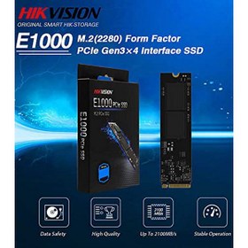 تصویر حافظه اس اس دی اینترنال هایک ویژن E1000 M.2 ظرفیت 512 گیگابایت ا Hikvision E1000 M.2 2280 PCIe Gen3x4 NVMe 1.3 512GB SSD Hikvision E1000 M.2 2280 PCIe Gen3x4 NVMe 1.3 512GB SSD
