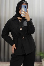 تصویر مانتو پاییزه جنس میله ای - سایز۳:مناسب۴۶،۴۸ 