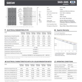 تصویر پنل خورشیدی جی ای 585 وات مدل N-Type Bifacial Double Glass/JAM66D42 MB 585W 