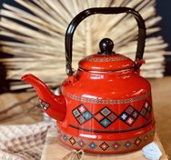 تصویر کتری لعابی سنتی ظرفیت ۲.۵ لیتر زرد 