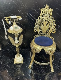 تصویر تلفن کنار سالنی مدل بانو بالدار بزرگ پایه سنگی - صندلی 