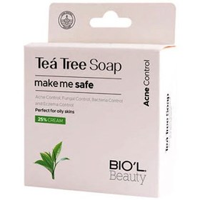 تصویر صابون آرایش پاک کن شیر کرمی تی تری 100 گرم بیول Biol Tea Tree Soap 100 g