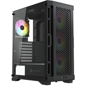 تصویر کیس کامپیوتر لاجی کی C374B ARGB Mid Tower مشکی Logikey C374B ARGB Mid Tower Black Computer Case