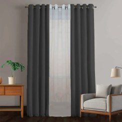 تصویر پرده اتاق خواب و پذیرایی برند دکوران از جنس مخمل رنگ مشکی با ارتفاع 280 و عرض 140 سانتی‌متر مدل پرده آماده مخمل کالیفرنیا پانچی کد 100178 