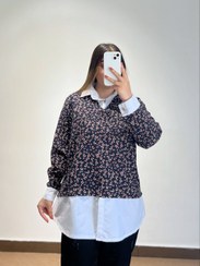 تصویر مانتو موهرپشمی فری سایز تا ۴۸،۵۰ - قهوه ای 