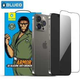 تصویر گلس گوشی آیفون 13 پرو مکس Glass Full Blueo Armor Silicone Edges Apple iPhone 13 Pro Max 
