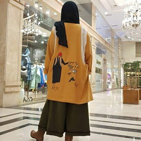 تصویر کت پشمی تکه دوزی شده 