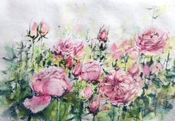 تصویر باغ گل صورتی 