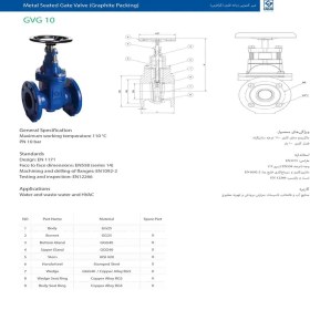 تصویر شیر فلکه کشویی زبانه فلزی گرافیتی F4 فاراب F4 metal tab sliding scale valve