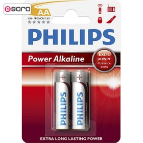 تصویر باتری قلمی فیلیپس مدل Power Alkaline LR6-MIGNON بسته 2 عددی ا Philips Power Alkaline LR6-MIGNON AA Battery Pack Of 2 Philips Power Alkaline LR6-MIGNON AA Battery Pack Of 2