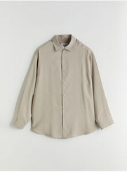 تصویر پیراهن بلوز دکمه دار مردانه آستین بلند قالب بژ LC Waikiki 