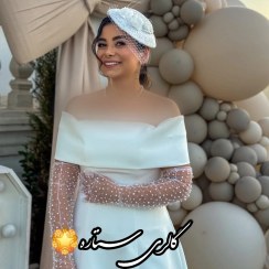 تصویر کلاه مجلسی مینی آیدا دانتل همراه با تور زنبوری 